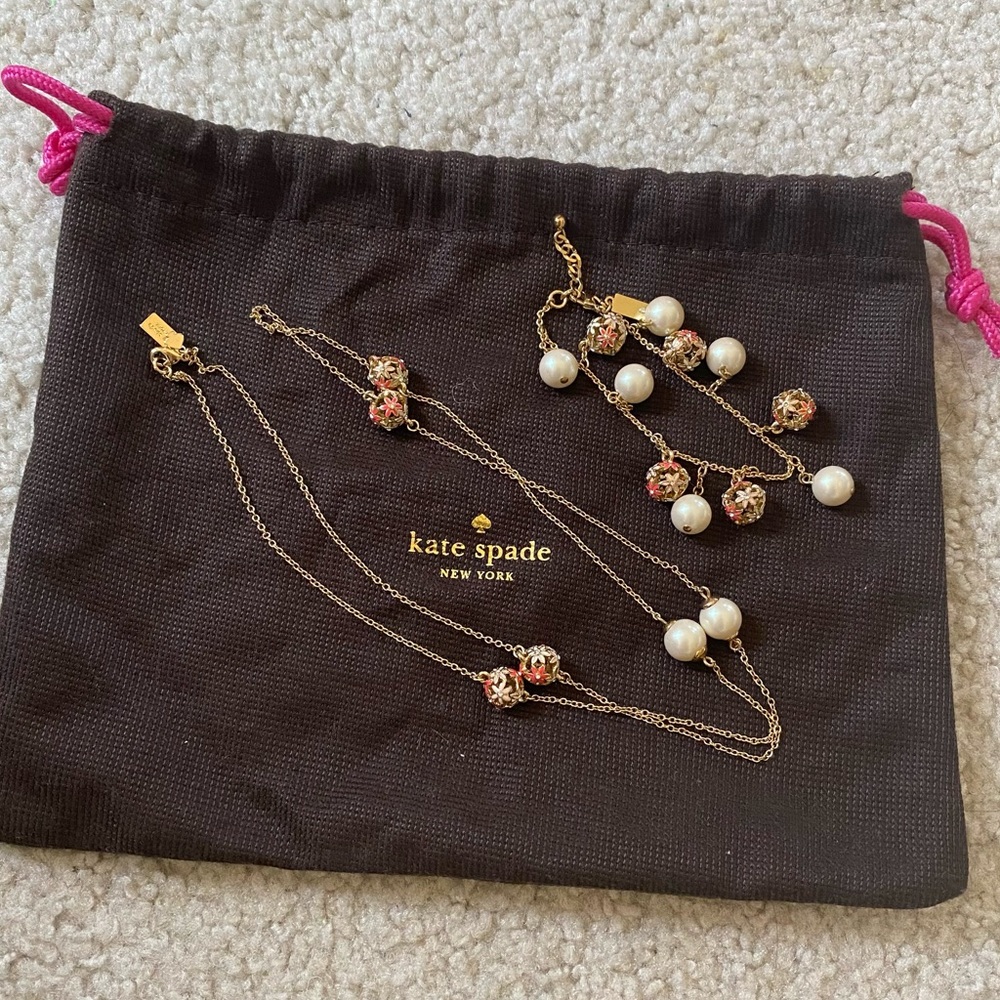 Kate Spade Floral Set Necklace & Braclet